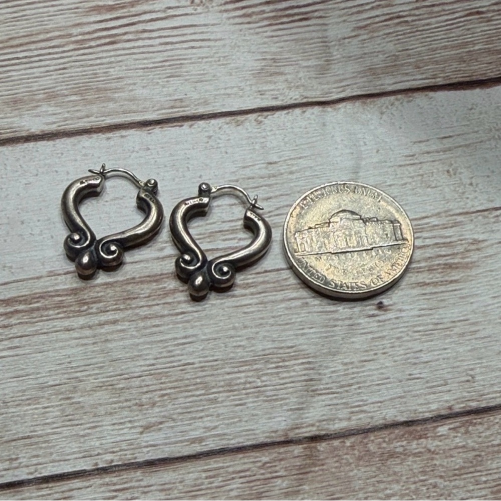 James Avery Retired Scroll Earrings Sterling Silver View 3